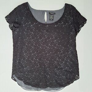 Talula Black Lace Short Sleeve Top